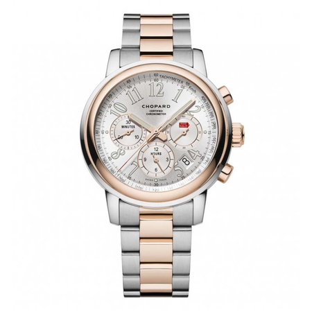 Chopard Mille Miglia Chronograph Silver Dial 18 Carat Rose Gold Automatic Men's Watch 158511-6001