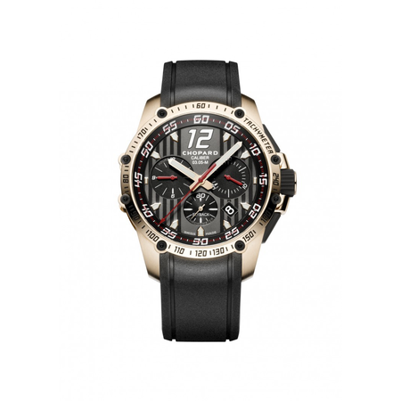 Chopard Superfast Chrono Black Dial 18kt Rose Gold Black Rubber Men's Watch 161284-5001