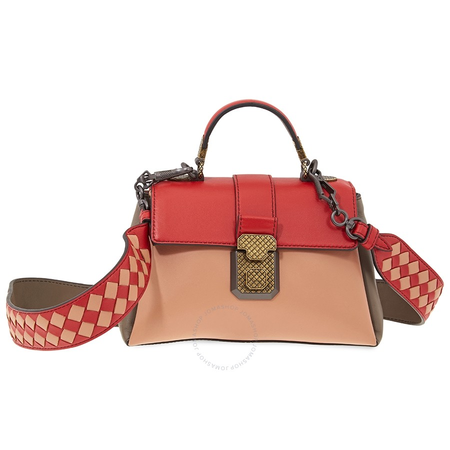 Bottega Veneta Ladies Shoulder Bag Piazza Red/Peach Bv Pizz Small W Widerstrap 502357 VCGP0 5742