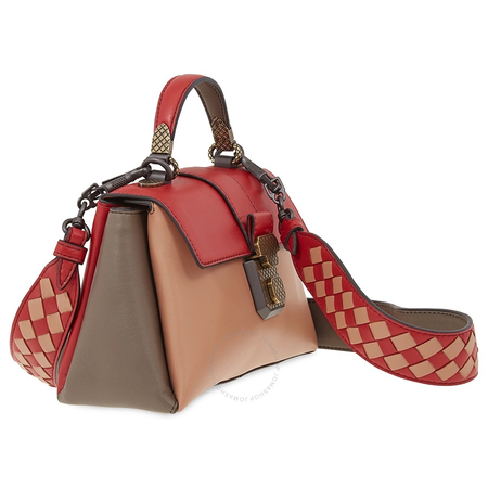 Bottega Veneta Ladies Shoulder Bag Piazza Red/Peach Bv Pizz Small W Widerstrap 502357 VCGP0 5742