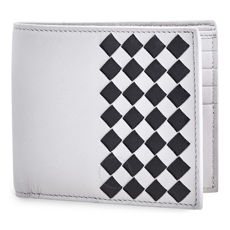 Bottega Veneta Men's 8cc Billfold Textured Wallet in Navy/Black 113993 VCOM4 9580