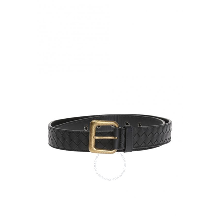 Bottega Veneta Men's Black Intrecciato Belt 271932 V465W 1000