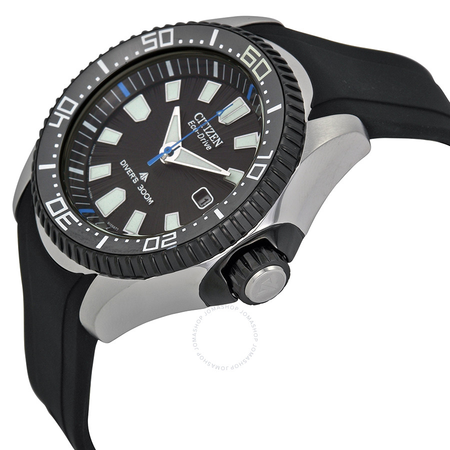Citizen Eco-Drive Black Dial Black Rubber Men's Watch BN0085-01E