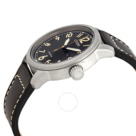 Citizen Eco-Drive Chandler Black Dial Men's Leather Watch BM8471-01E