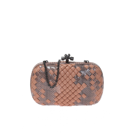 Bottega Veneta Ladies Clutch bag Eveningknt Dusty Pink Bv Knot Os In Impreratric 498478 VBJ31 5732