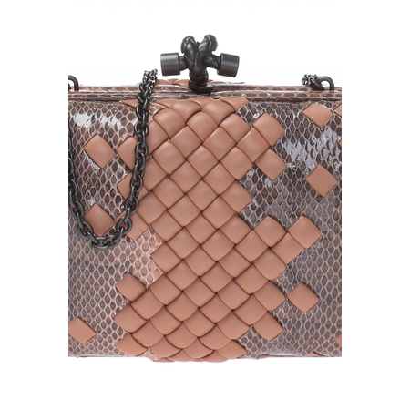 Bottega Veneta Ladies Clutch bag Eveningknt Dusty Pink Bv Knot Os In Impreratric 498478 VBJ31 5732