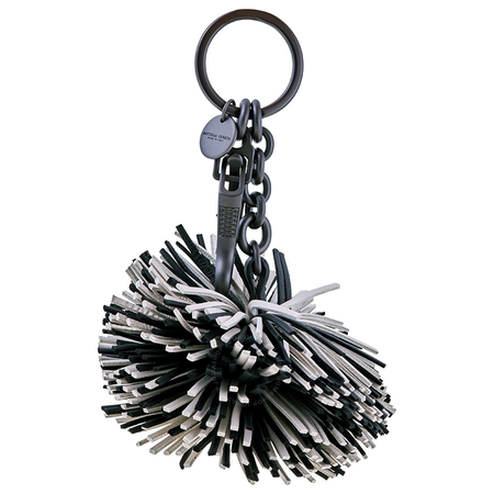 Bottega Veneta Ladies Keycase Gray/Black KeycKeyring Fringe 531971 VBLO0 1950