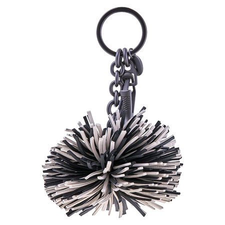 Bottega Veneta Ladies Keycase Gray/Black KeycKeyring Fringe 531971 VBLO0 1950