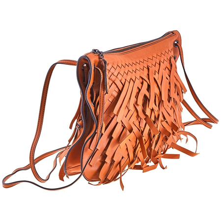 Bottega Veneta Ladies Leather Orange Crossbody Bag 528284 VBK50 8646