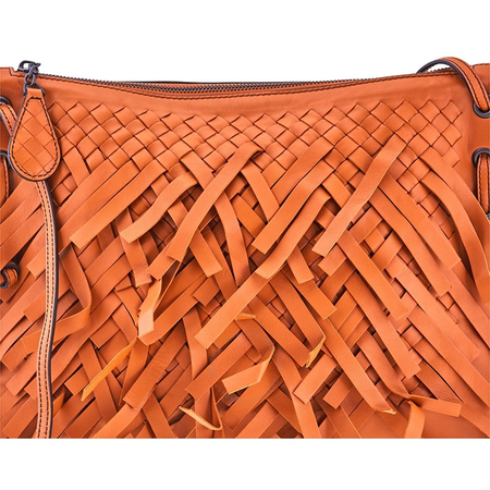 Bottega Veneta Ladies Leather Orange Crossbody Bag 528284 VBK50 8646