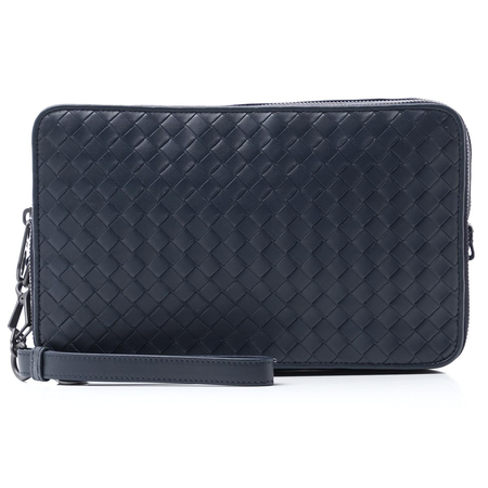 Bottega Veneta Men's Leather Pouchette Dark Blue Bv Trav Os Multifunction 391670 V4651 4013