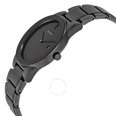 Citizen Axiom Eco Drive Black Dial Black Ion-plated Men's Watch AU1065-58E