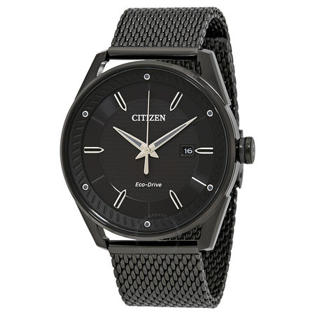 Citizen Drive Black Dial Black Ion-plated Mesh Men's Watch BM6988-57E