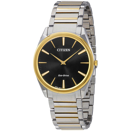 Citizen Stiletto Black Guilloche Dial Men's Watch AR3074-54E