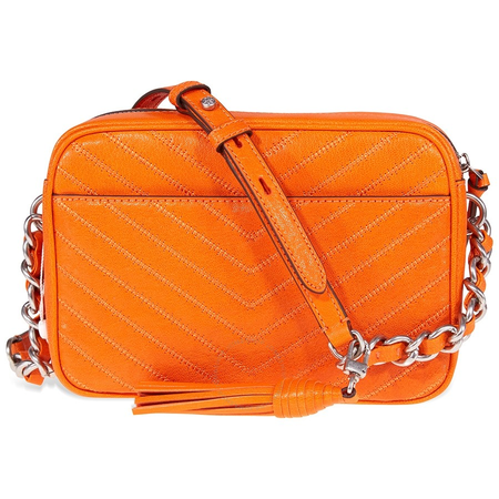 Tory Burch Fleming Chevron Camera Bag- Orange Juice 54275-841