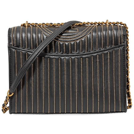Tory Burch Fleming Convertible Leather Shoulder Bag- Black 52311-001