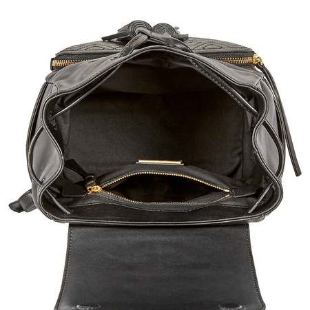 Tory Burch Fleming Leather Backpack- Black 45143-001