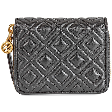 Tory Burch Fleming Medium Leather Wallet- Black 50264-001