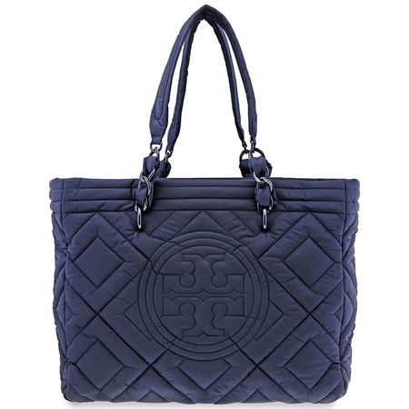 Tory Burch Fleming Quilted Nylon Tote- Navy 58426-403