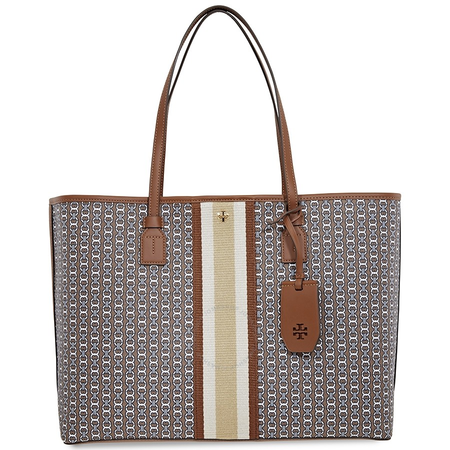 Tory Burch Gemini Link Canvas Tote- Umber Gemini Link 53303-905