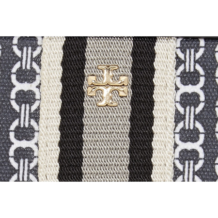 Tory Burch Gemini Link Canvas Wristlet- Black 55312-892