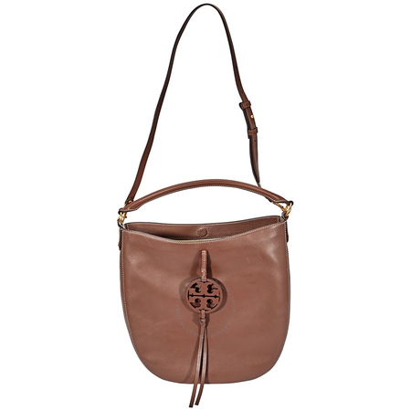Tory Burch Miller Metal-logo Slouchy Hobo Bag- Milk Chocolate 61179-220