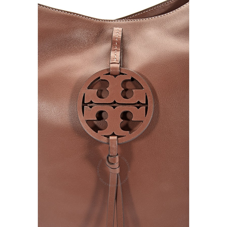Tory Burch Miller Metal-logo Slouchy Hobo Bag- Milk Chocolate 61179-220