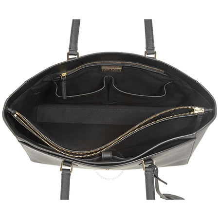 Tory Burch Robinson Textured Leather Tote- Black 53063-001