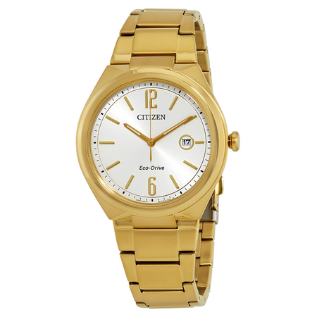 Citizen Chandler Silver Dial Yellow Gold-plated Men's Watch AW1372-81A