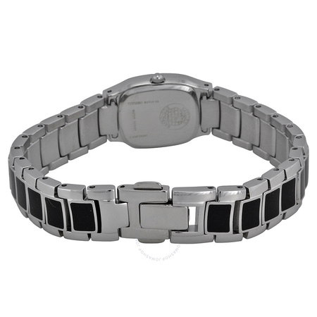 Citizen Normandie Black Dial Stainless Steel Crystal Ladies Watch EW9780-57E