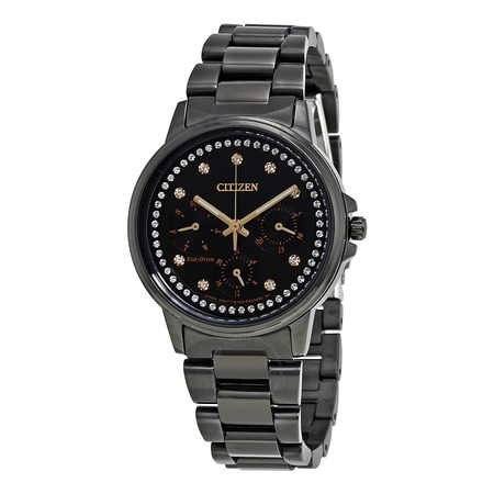 Citizen Silhouette Black Crystal-set Dial Ladies Watch FD2047-58E