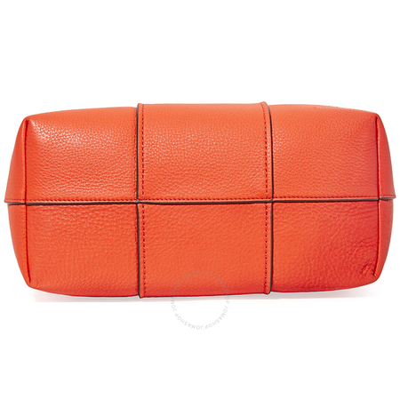 Tory Burch Block-T Pebbled Leather Tote- Spicy Orange 44700-801