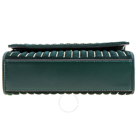 Tory Burch Fleming Velvet Small Convertible Shoulder Bag- Pine Tree 56277-304