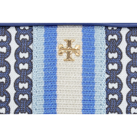 Tory Burch Gemini Link Canvas Wristlet- Bondi Blue 55312-453
