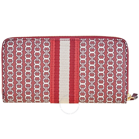 Tory Burch Gemini Link Canvas Zip Continental Wallet - Royal Burgundy 55311-989