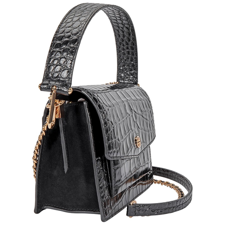 Tory Burch Robinson Embossed Shoulder Bag- Black 58100-001