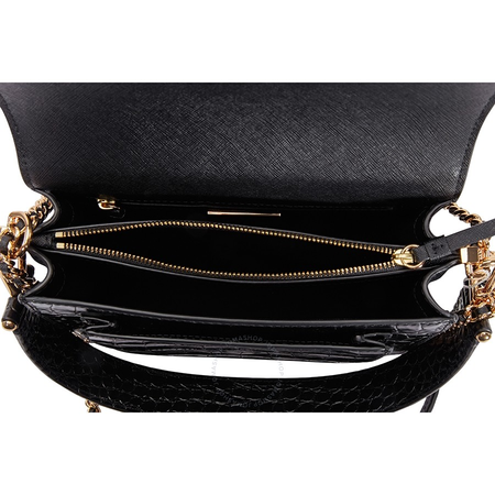 Tory Burch Robinson Embossed Shoulder Bag- Black 58100-001