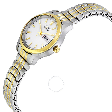 Citizen Eco-Drive Expansion White Dial Two-tone Ladies Watch EW3154-90A
