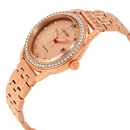 Citizen LTR Rose Gold-tone Ladies Crystal Watch FE6113-57X
