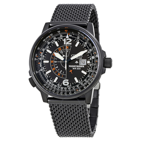 Citizen Nighthawk Pilots Black Dial Men's Watch BJ7009-58E