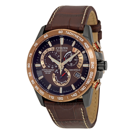 Citizen Perpetual Chrono A-T Dark Brown Dial Men's Watch AT4006-06X