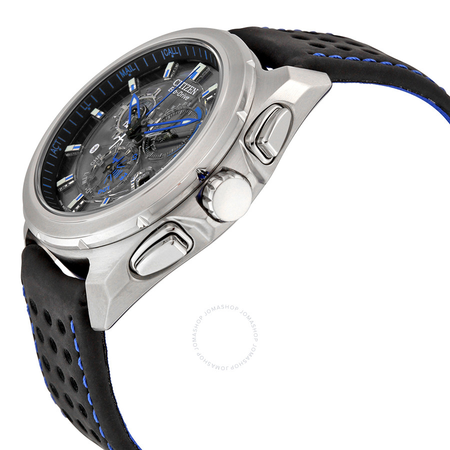 Citizen Proximity Eco-Drive Black Dial Black Leather Men's Watch AT7030-05E