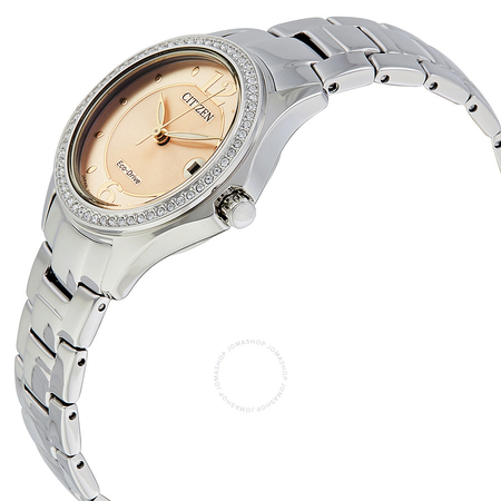 Citizen Silhouette Crystal Eco-Drive Pink Dial Diamond Ladies Watch FE1140-86X