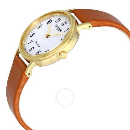 Citizen Chandler Eco-Drive White Dial Brown Leather Ladies Watch EM0572-05A