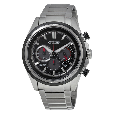 Citizen Eco Drive Black Dial Chronograph Titanium Men's Watch CA4240-82E