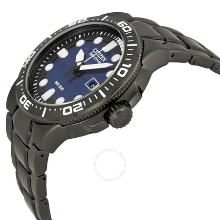 Citizen Eco Drive Blue Dial Black PVD Stainless Steel Men's Watch BN0095-59L