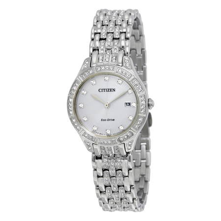 Citizen Silhouette Crystal Silver Dial Ladies Watch EW2320-55A