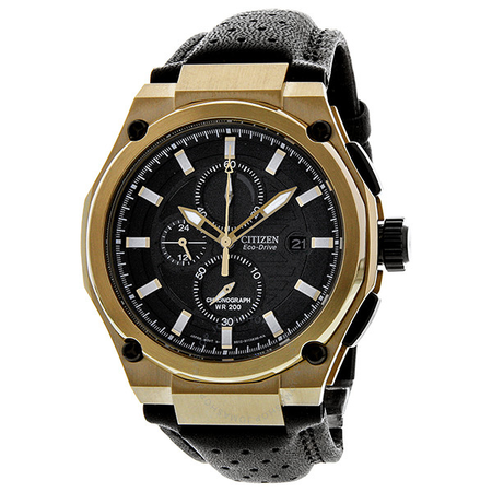 Citizen Sport Eco-Drive Chronograph Black Dial Rose Gold-Tone Men's Watch CA0313-07E