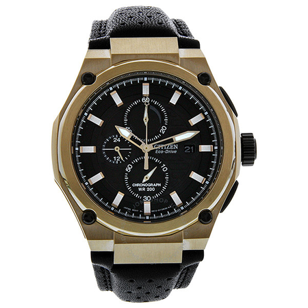 Citizen Sport Eco-Drive Chronograph Black Dial Rose Gold-Tone Men's Watch CA0313-07E