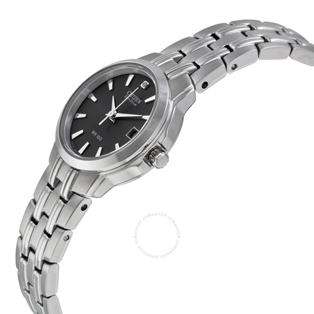 Citizen Eco-Drive Black Dial Stainless Steel Ladies Watch EW1540-54E